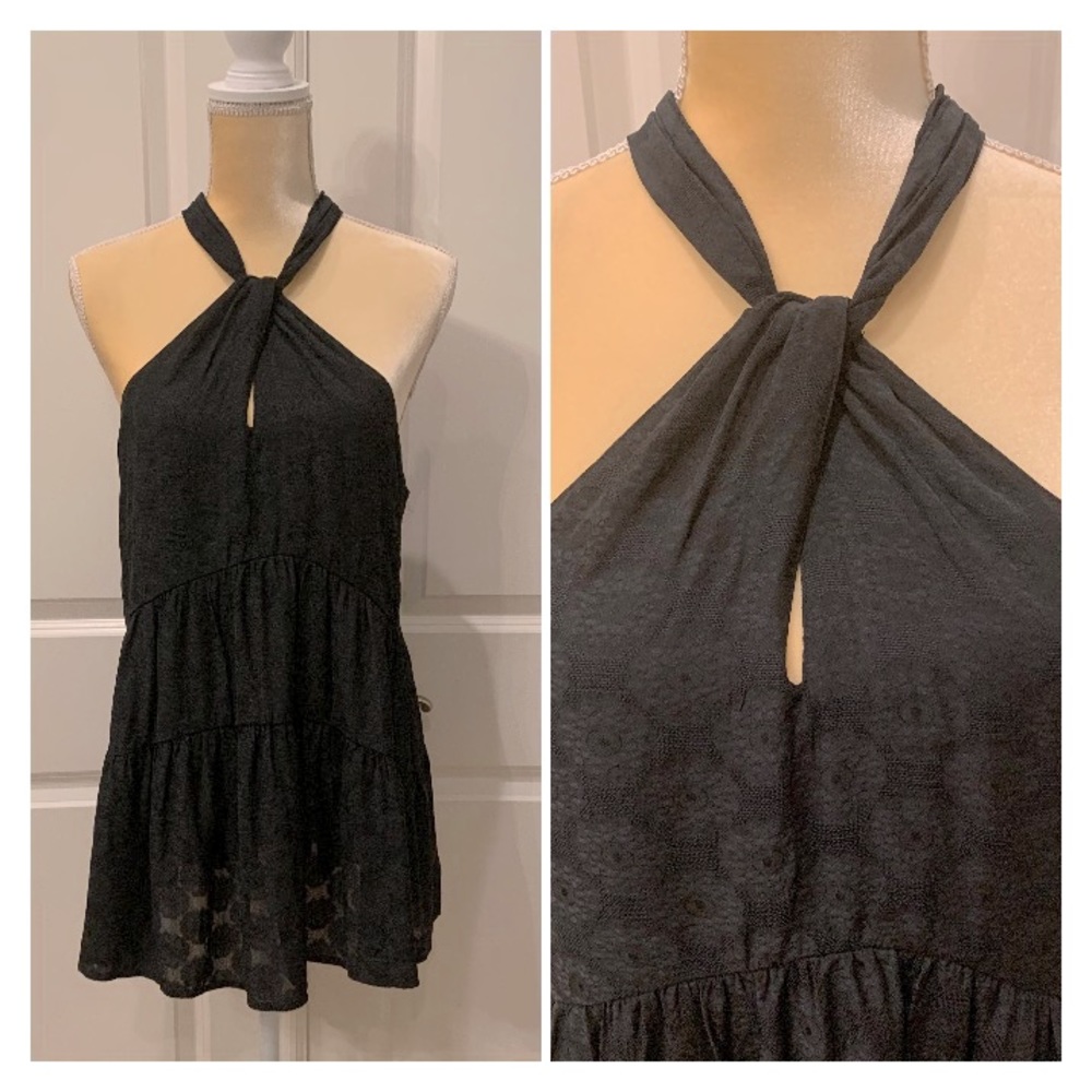 Anthro halter tiered tunic babydoll Sz L